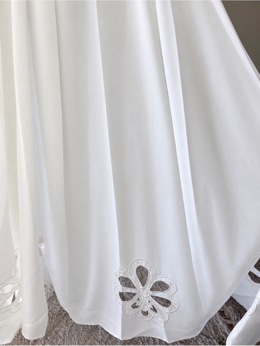 White Cutout Ruffle High-Low Dress - Picture 4 of 8
